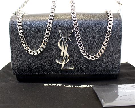 ysl crossbody bag black chain|ysl black purse silver chain.